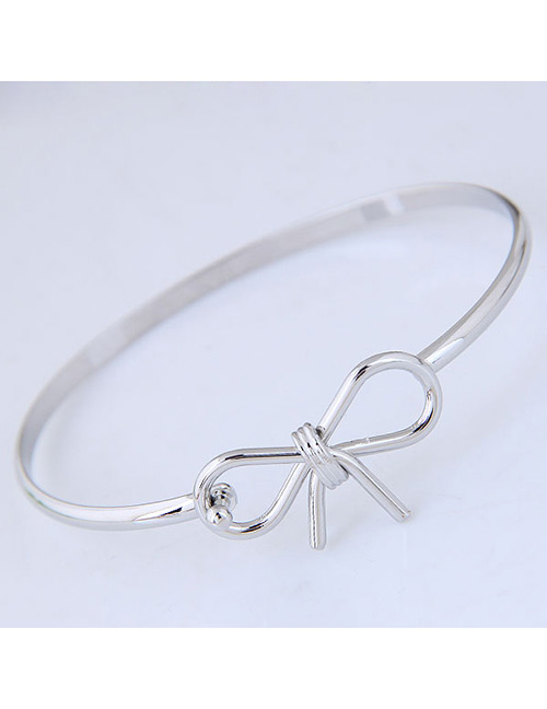 Elegant Silver Color Bowknot Shape Decorated Bracelets
