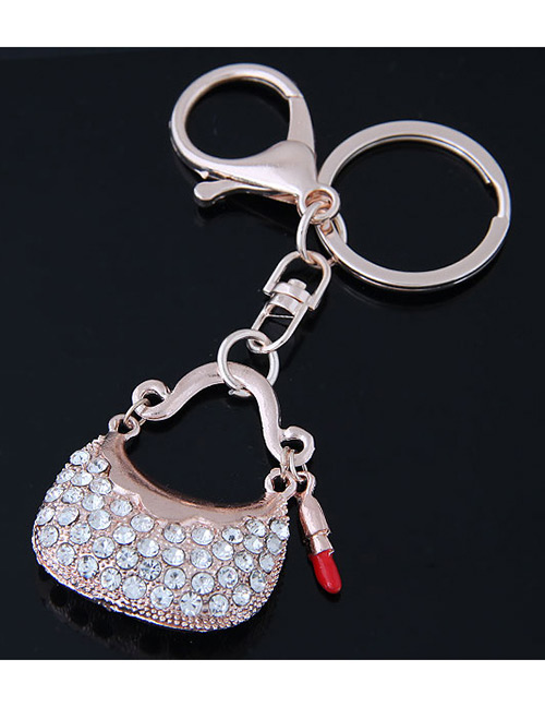 Fashion Gold Color Bag Shape Decorated Keychain