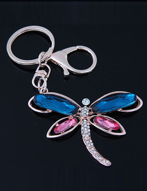 Fashion Pink+blue Butterfly Shape Decorated Keychain
