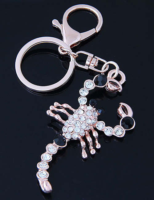 Fashion Gold Color Scorpion Shape Decorated Keychain