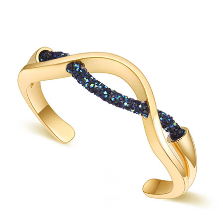Fashion Champagne+dark Blue Irregular Shape Design Simple Bracelet