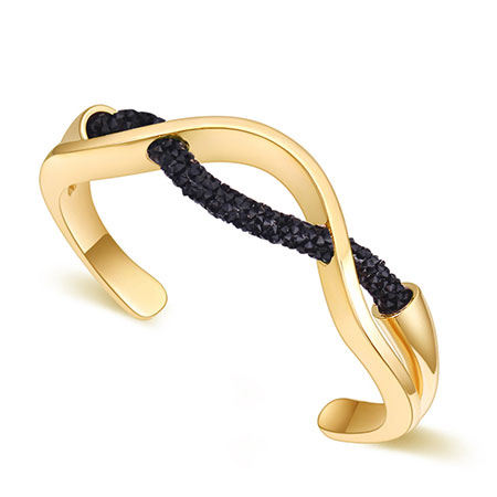 Fashion Champagne+black Irregular Shape Design Simple Bracelet
