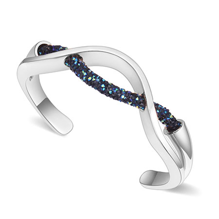 Fashion White+dark Blue Irregular Shape Design Simple Bracelet
