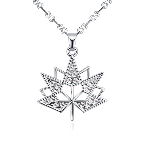 Fashion White Maple Leaves Pendant Decorated Necklace