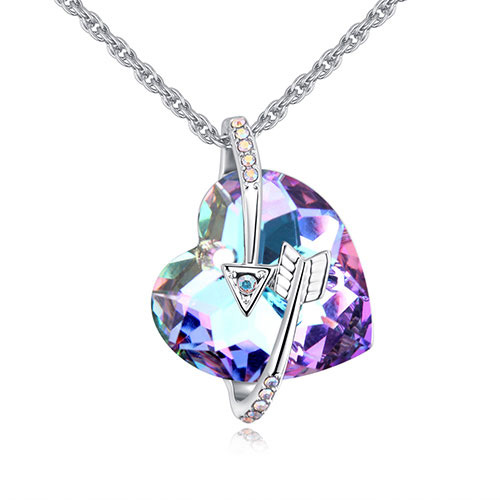 Fashion Purple Heart Shape&arrows Decorated Necklace
