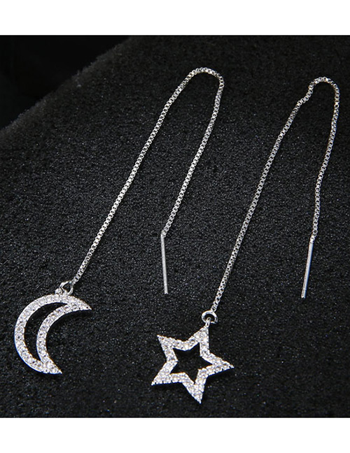 Fashion Silver Color Hollow Out Decorated Earrings