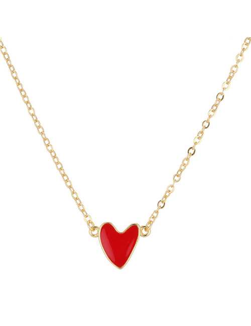 Fashion Red Heart Shape Decorated Nacklace
