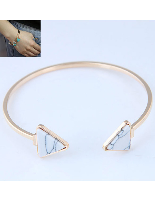 Fashion White Triangle Shape Decorated Bracelet
