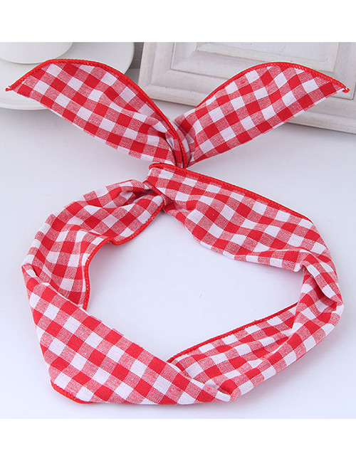 Fashion Red Square Shape Pattern Decorated Hair Band