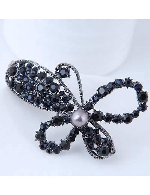 Fashion Black Flower Shape Decorated Hair Pin