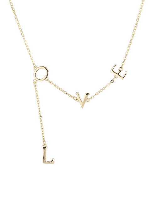 Fashion Gold Color Letter Shape Decorated Necklace