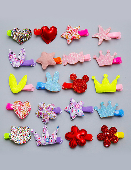 Fashion Multi-color Heart&candy Shape Decorated Hair Clip (20 Pcs)