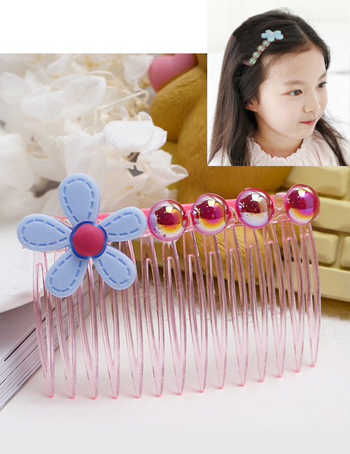 Fashion Blue Pearls&flower Decorated Hair Comb