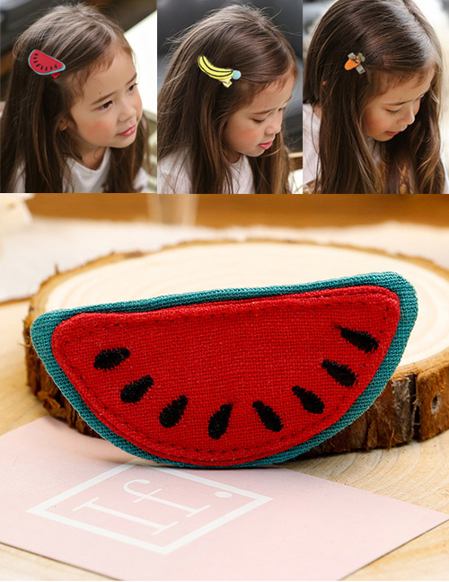 Lovely Red Watermelon Shape Decorated Hairpin