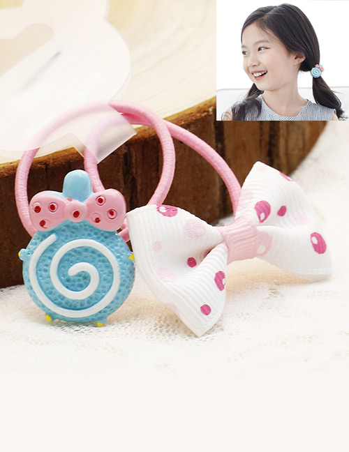 Lovely Pink+blue Lollipop&bowknot Decorated Hair Band (2pcs)