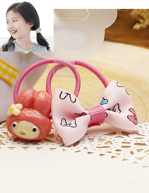 Lovely Pink Rabbit&bowknot Decorated Hair Band (2pcs)