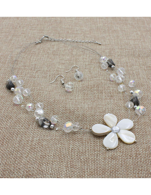 Fashion White Flower Decorated Multi-layer Jewelry Sets