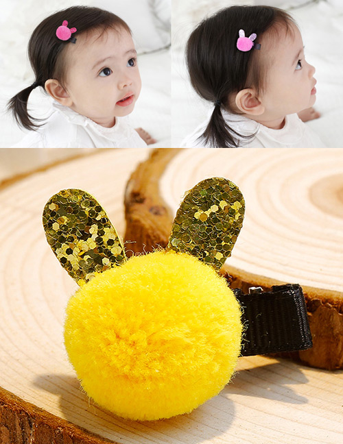 Cute Yellow Rabbit Ears Decorated Children Hairpin