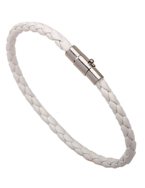 Fashion White Pure Color Decorated Bracelet