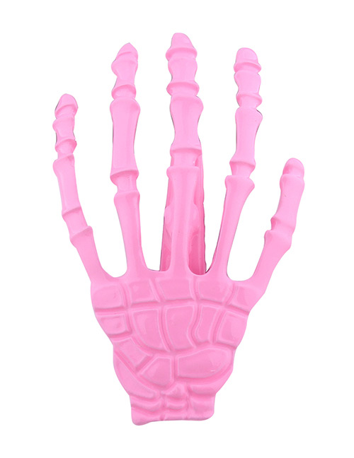 Personality Pink Hand Bone Shape Decorated Hair Clip