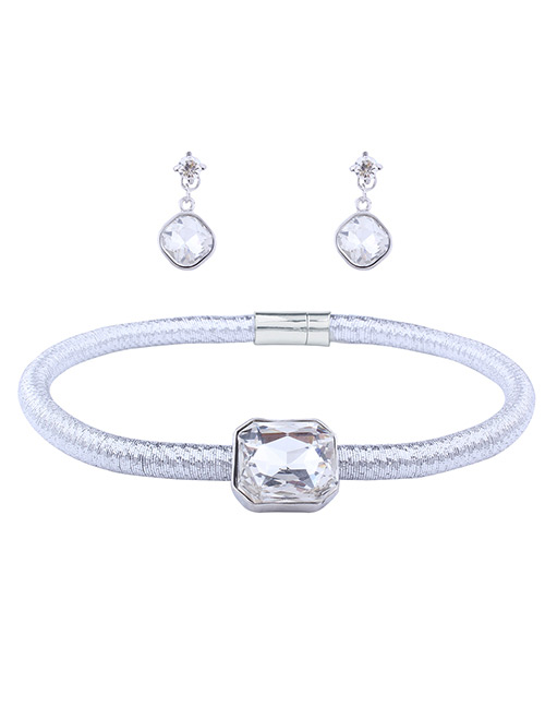 Fashion Silver Color Pure Color Decorated Jewelry Set