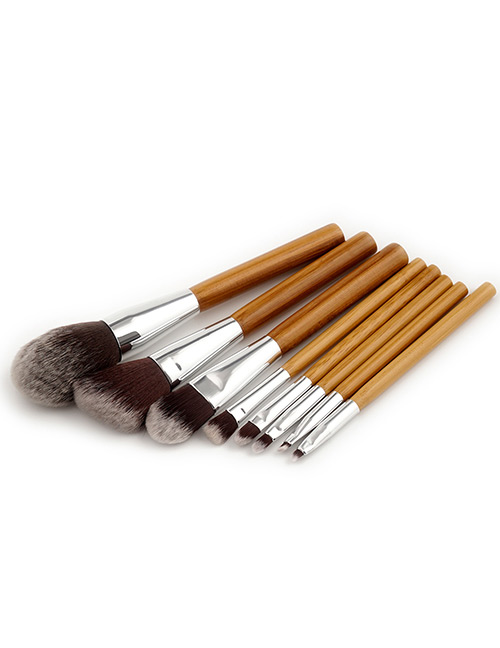Fashion Brown Pure Color Decorated Makeup Brush ( 8 Pcs )