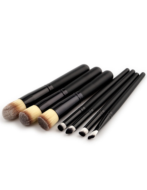 Fashion Black Pure Color Decorated Makeup Brush ( 7 Pcs)