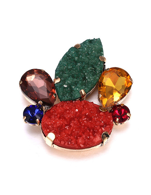 Fashion Multi-color Gemstone Decorated Color Matching Brooch