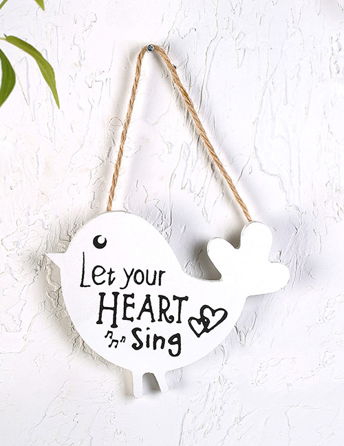 Lovely White Letter Pattern Decorated Bird Shape Wall Ornaments