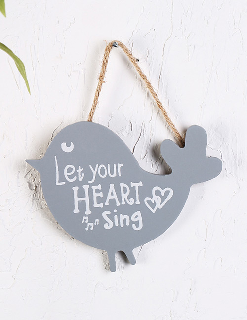 Lovely Gray Letter Pattern Decorated Bird Shape Wall Ornaments