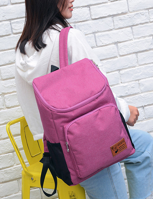 Fashion Plum Red Pure Color Decorated Traveling Backpack