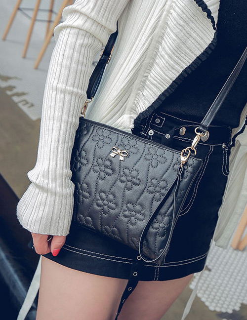 Fashion Black Bowknot Shape Decorated Bag
