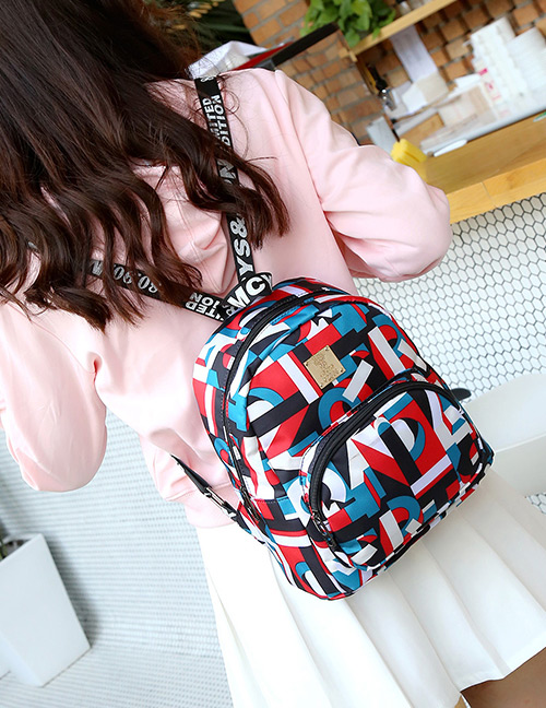 Fashion Multi-color Metal Square Shape Decorated Backpack