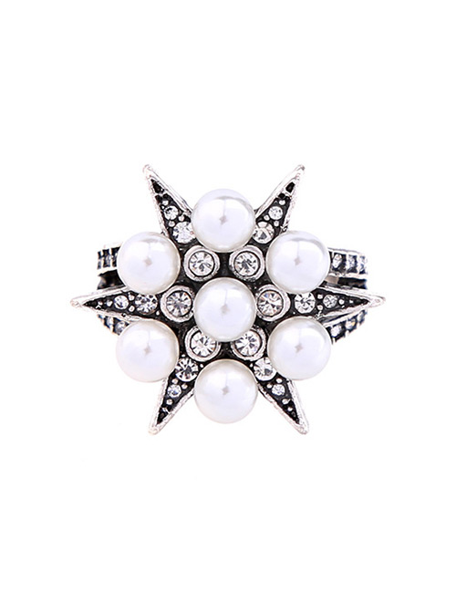 Trendy Silver Color Star Shape Decorated Simple Ring
