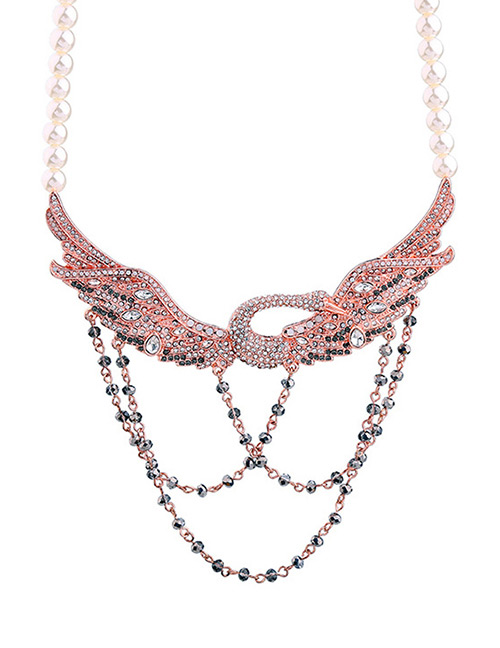 Trendy Pink Swan Shape Decorated Simple Necklace