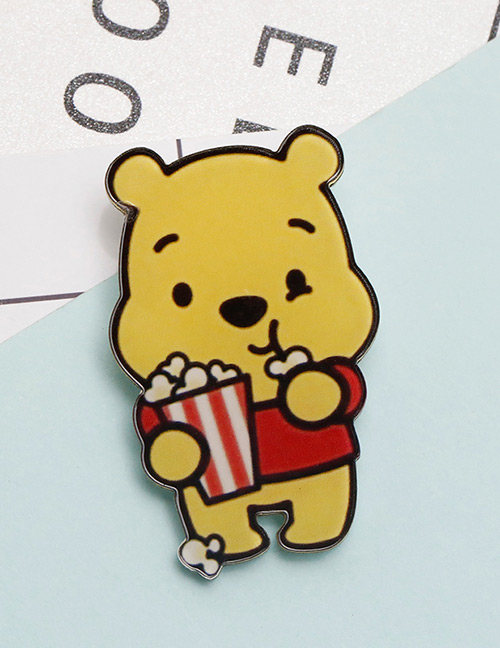 Lovely Yellow+red Fries&bear Decorated Brooch