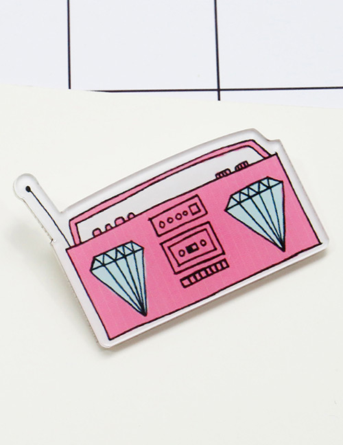 Lovely Pink Radio Shape Decorated Simple Brooch
