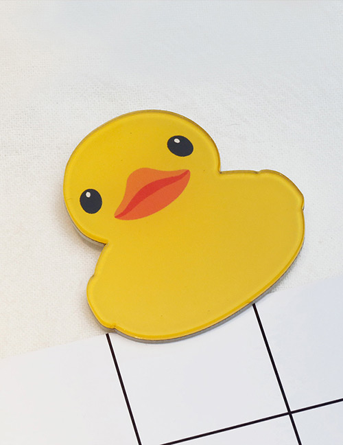 Lovely Yellow Small Duck Shape Decorated Brooch