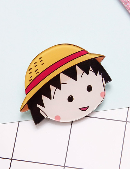 Lovely Yellow+black Chibi Maruko-chan Decorated Brooch