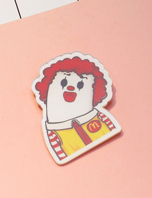 Lovely Red+yellow Cartoon Clown Decorated Brooch