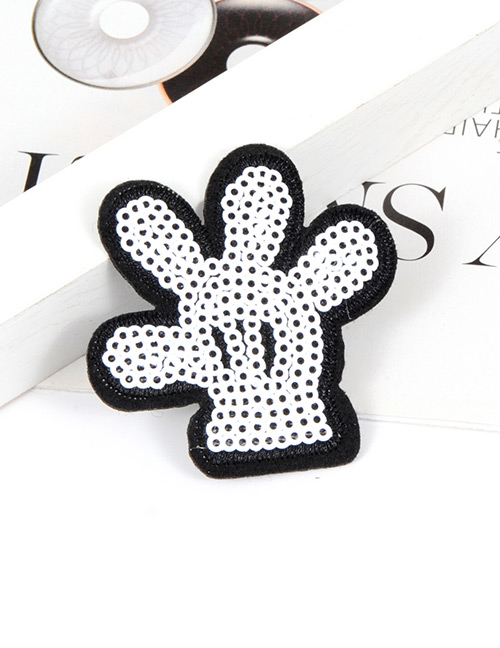 Fashion White+black Palm Shape Decorated Simple Brooch