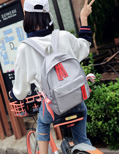 Fashion Gray Bowknot Decorated Backpack