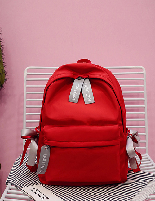 Fashion Red Bowknot Decorated Backpack