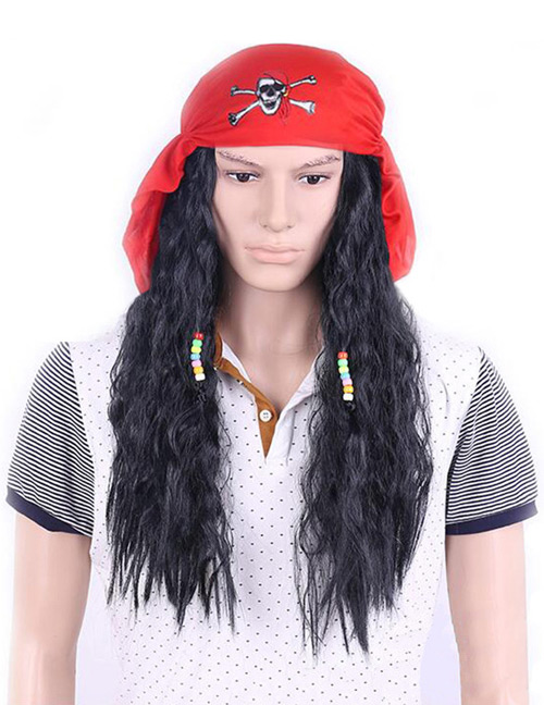 Fashion Red+black Pure Color Decorated Wig