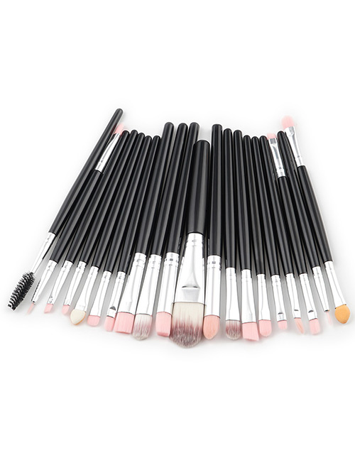 Fashion Black+silver Color Pure Color Decorated Makeup Brush ( 20 Pcs )