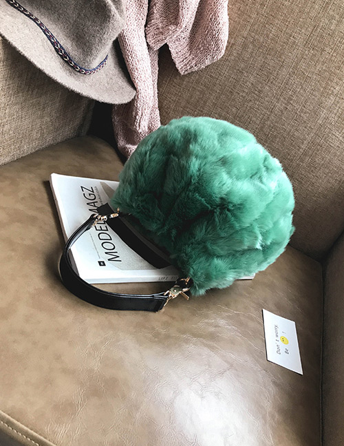 Trendy Green Pure Color Decorated Simple Handbag
