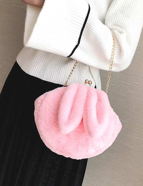 Lovely Pink Rabbit Ear Shape Decorated Shoulder Bag