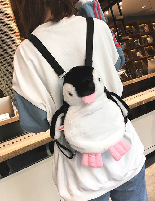 Sweet Black Penguin Shape Decorated Child Backpack