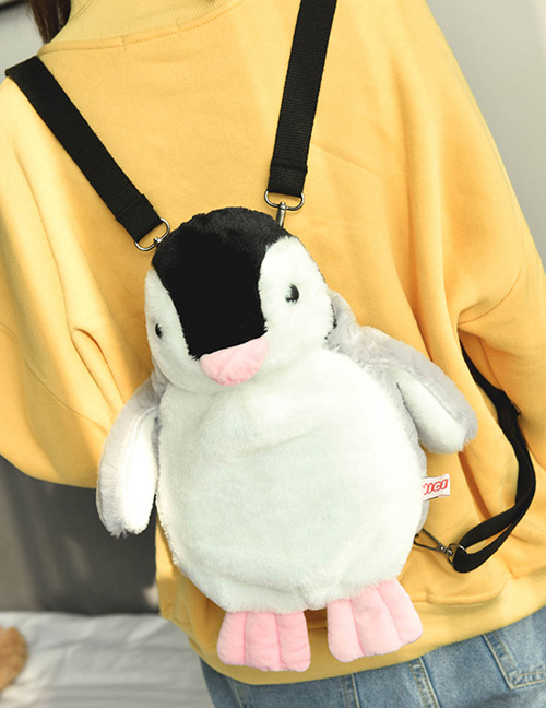 Sweet Gray Penguin Shape Decorated Child Backpack