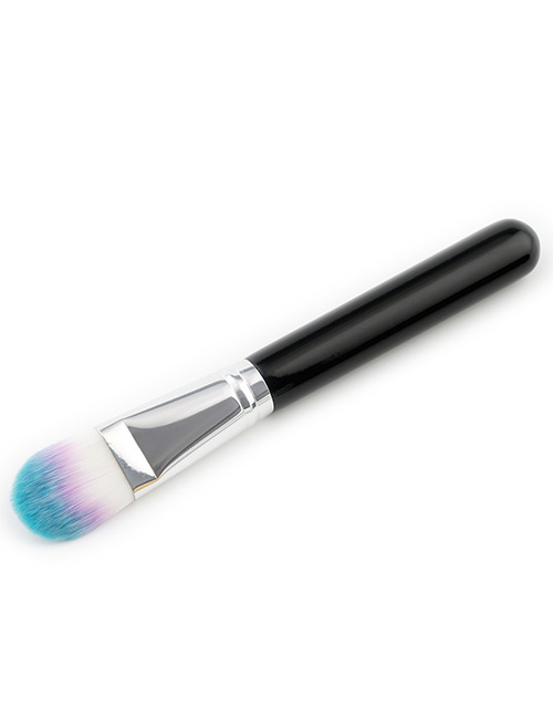 Trendy White+blue Color Matching Decorated Makeup Brush(1pc)
